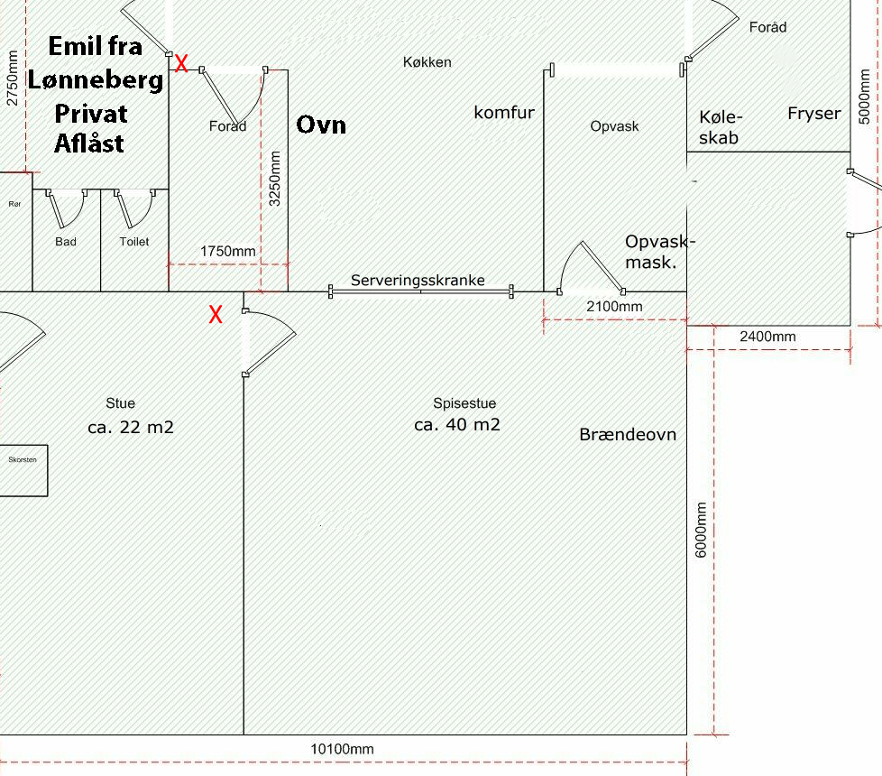 Stueplan hoejre side Boafall Lodge