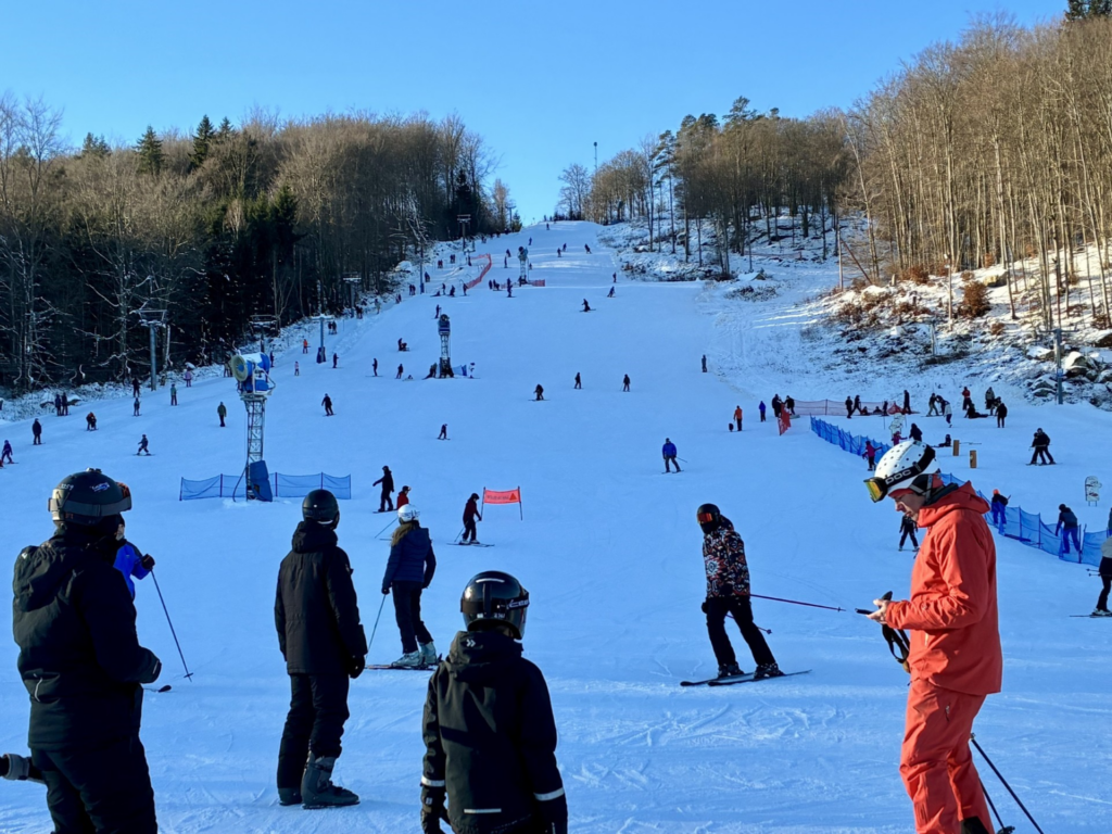 Sveriges sydligste skibakke, Vangabacken, nær Boafall Lodge i det sydlige Sverige